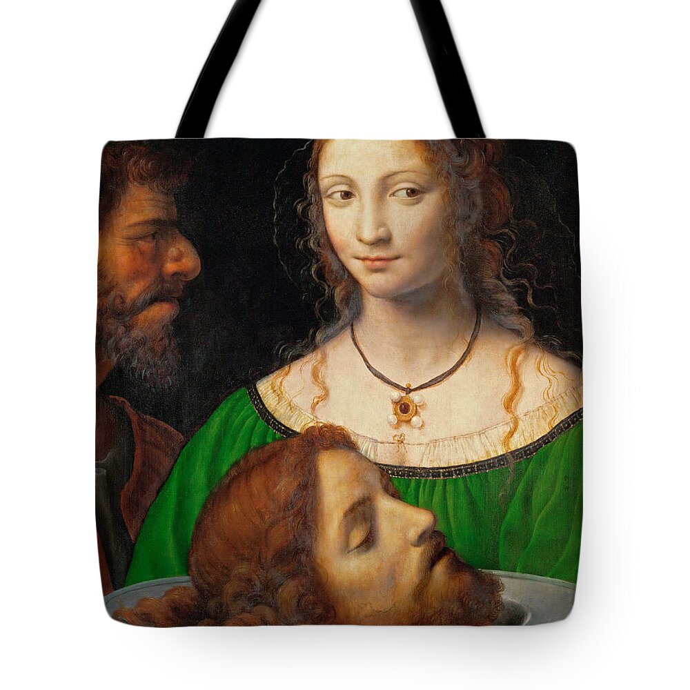 Bernardino Luini Tote Bag featuring the painting Salome with the head of Saint John the Baptist by Bernardino Luini
