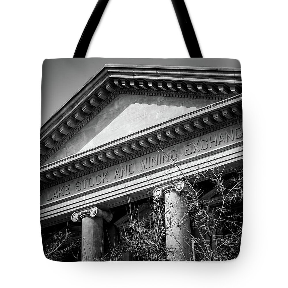 Utah Tote Bag featuring the photograph Salt Lake Stock and Mining Exchange Building by Gary Whitton