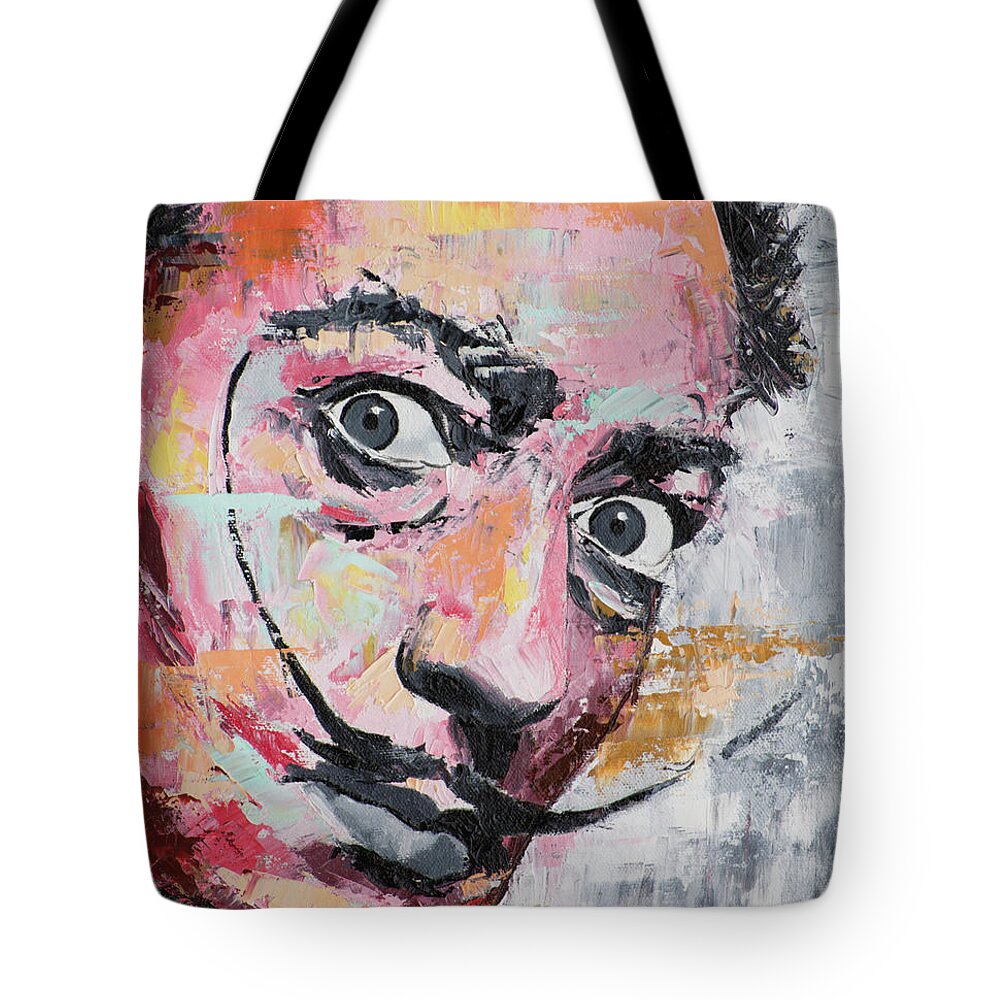 Salvador Dali Tote Bag featuring the painting Salvador Dali by Richard Day
