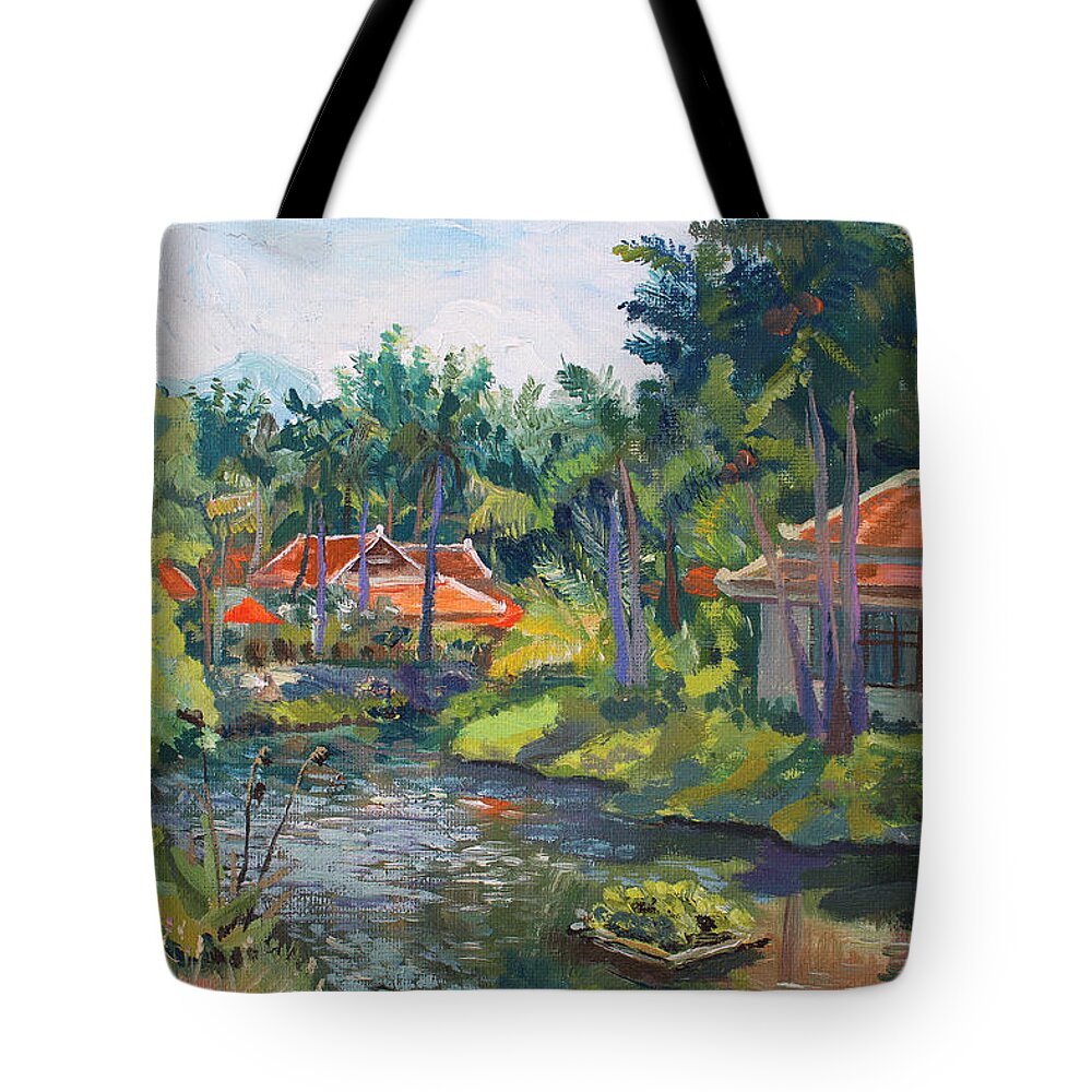 Thailand Tote Bag featuring the painting Samui Life by Alina MalyKhina