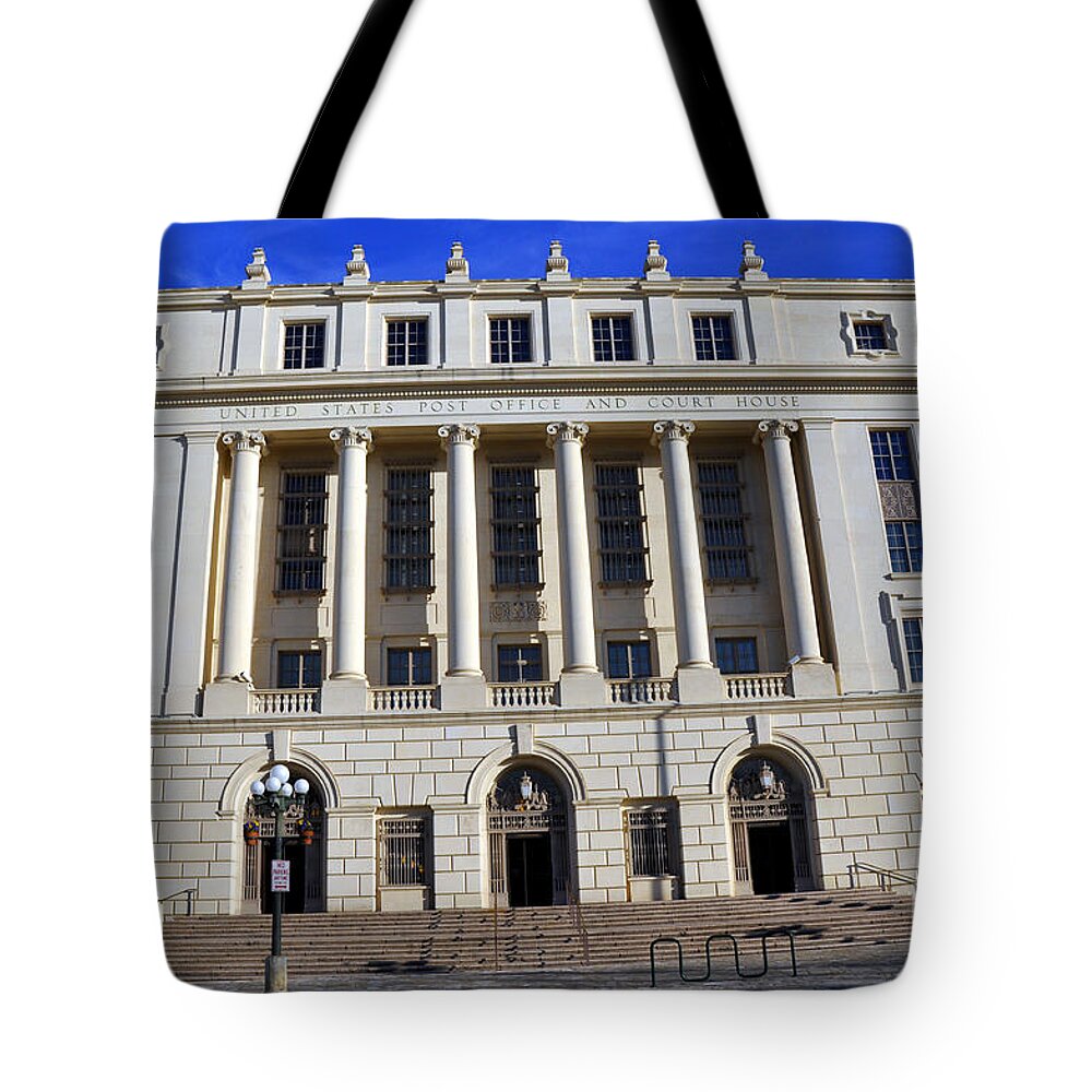 San Antonio Post Office Tote Bag featuring the photograph San Antonio Post Office by Andrew Dinh