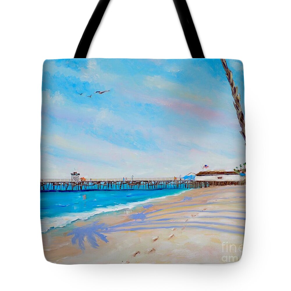 San Clemente Tote Bag featuring the painting San Clemente Walk by Mary Scott