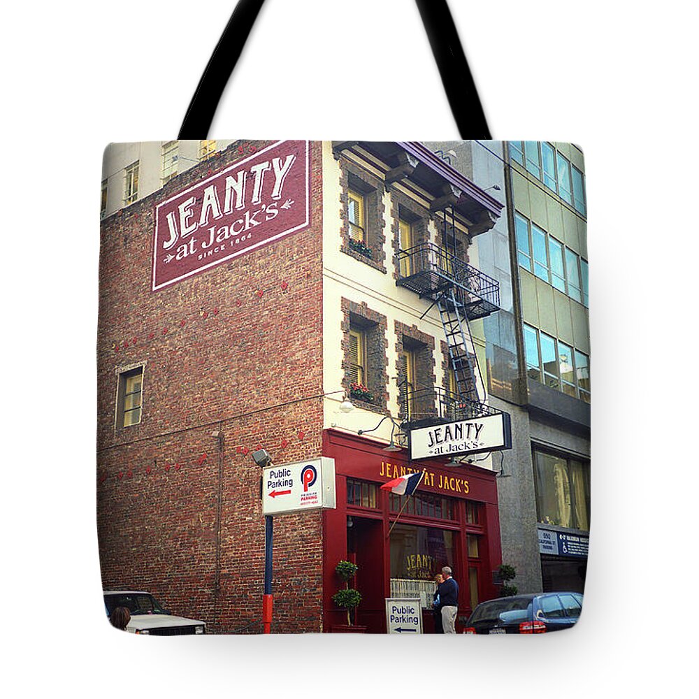 Architecture Tote Bag featuring the photograph San Francisco Bar 2007 by Frank Romeo