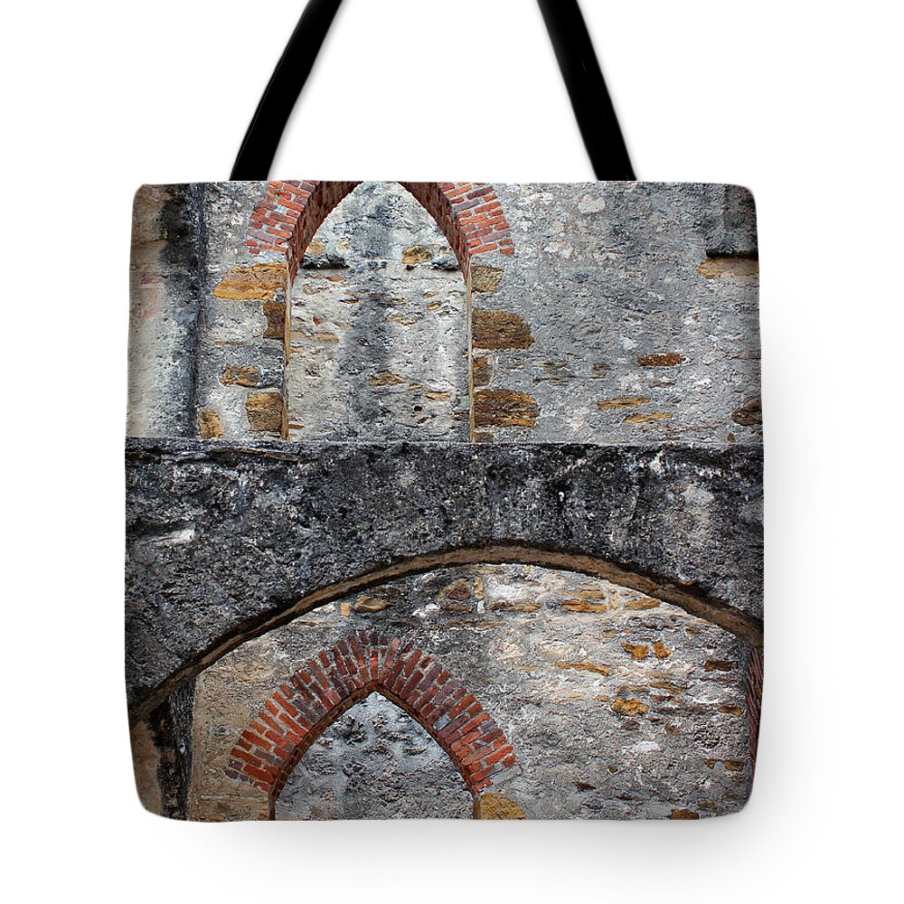 Mission Tote Bag featuring the photograph San Jose Arches 10 by Mary Bedy