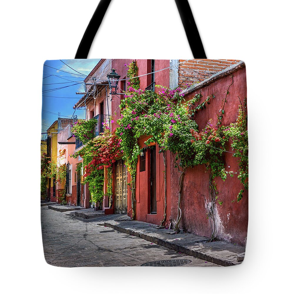 Street Tote Bag featuring the photograph San Miguel Streets by David Meznarich