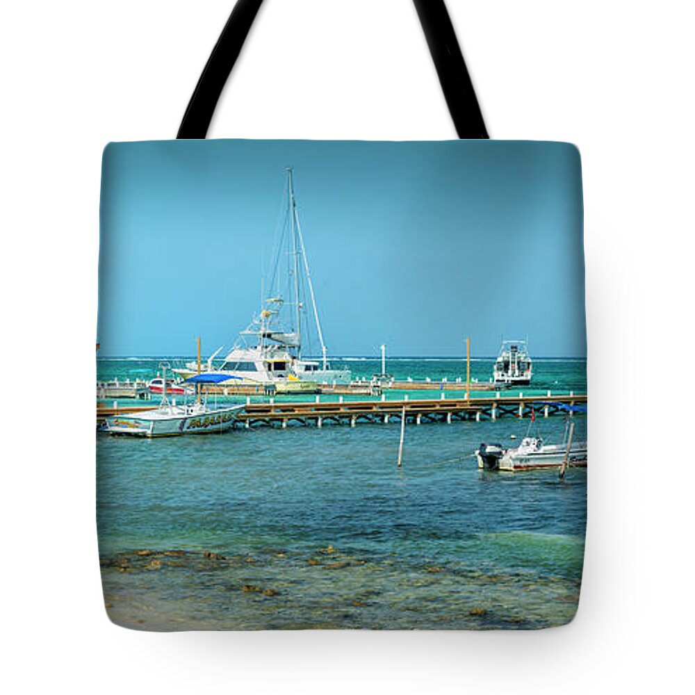 San Pedro Belize Tote Bag featuring the photograph San Pedro Loading Dock by David Zanzinger