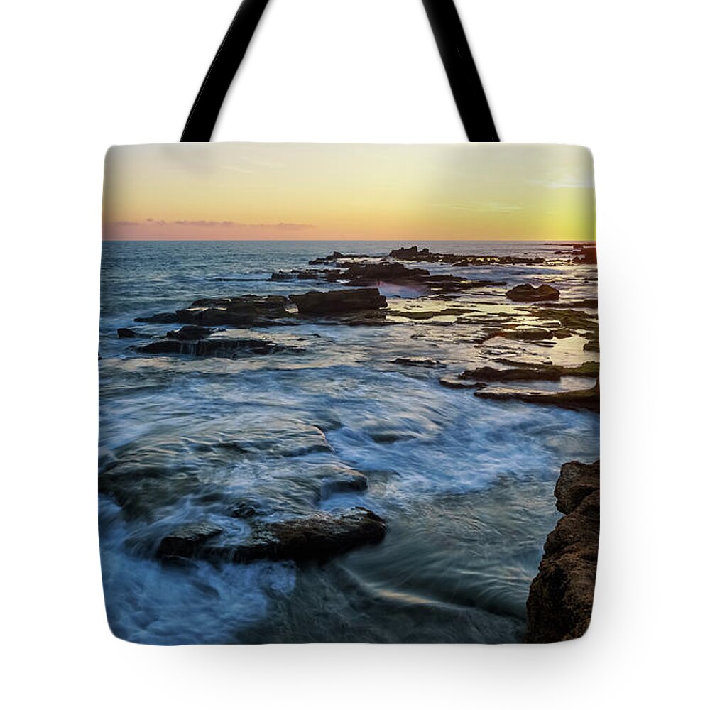 Water Tote Bag featuring the photograph San Sebastian Castle Sunset Cadiz Spain by Pablo Avanzini