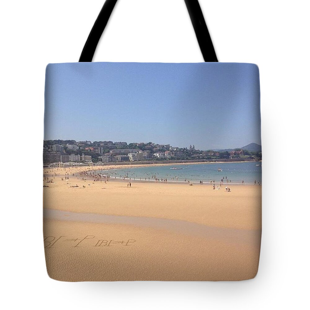 Summer Tote Bag featuring the photograph San Sebastián Beach Yesterday- 32'c by Charlotte Cooper