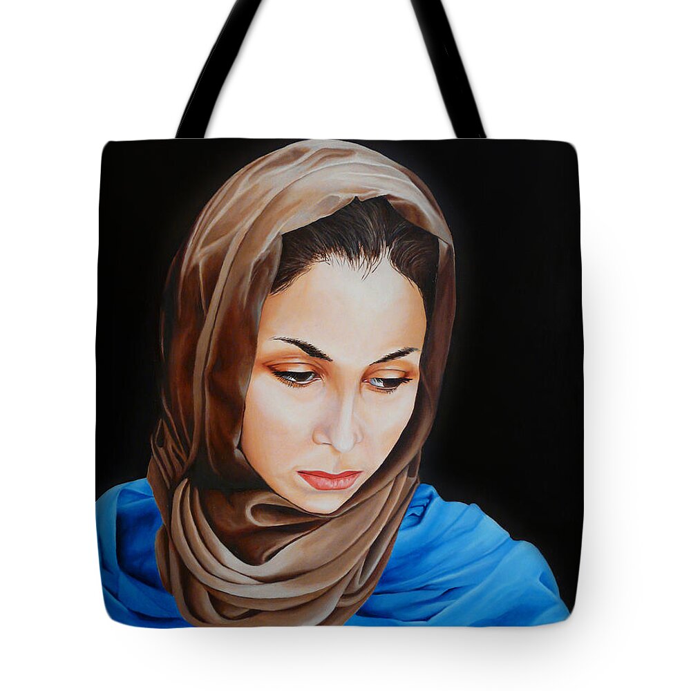Mary Tote Bag featuring the painting Sanctus Mater Dei by Vic Ritchey