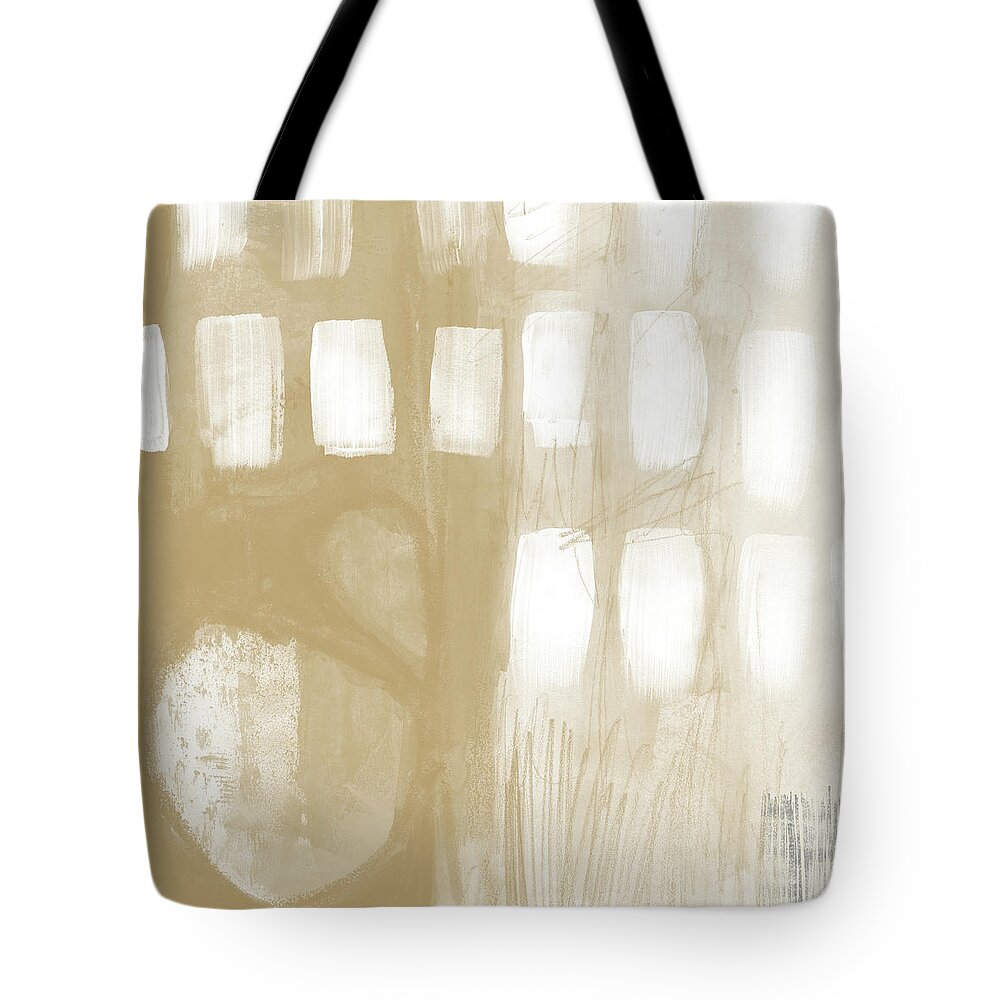 Abstract Tote Bag featuring the painting Sand and Stone 4- Contemporary Abstract Art by Linda Woods by Linda Woods
