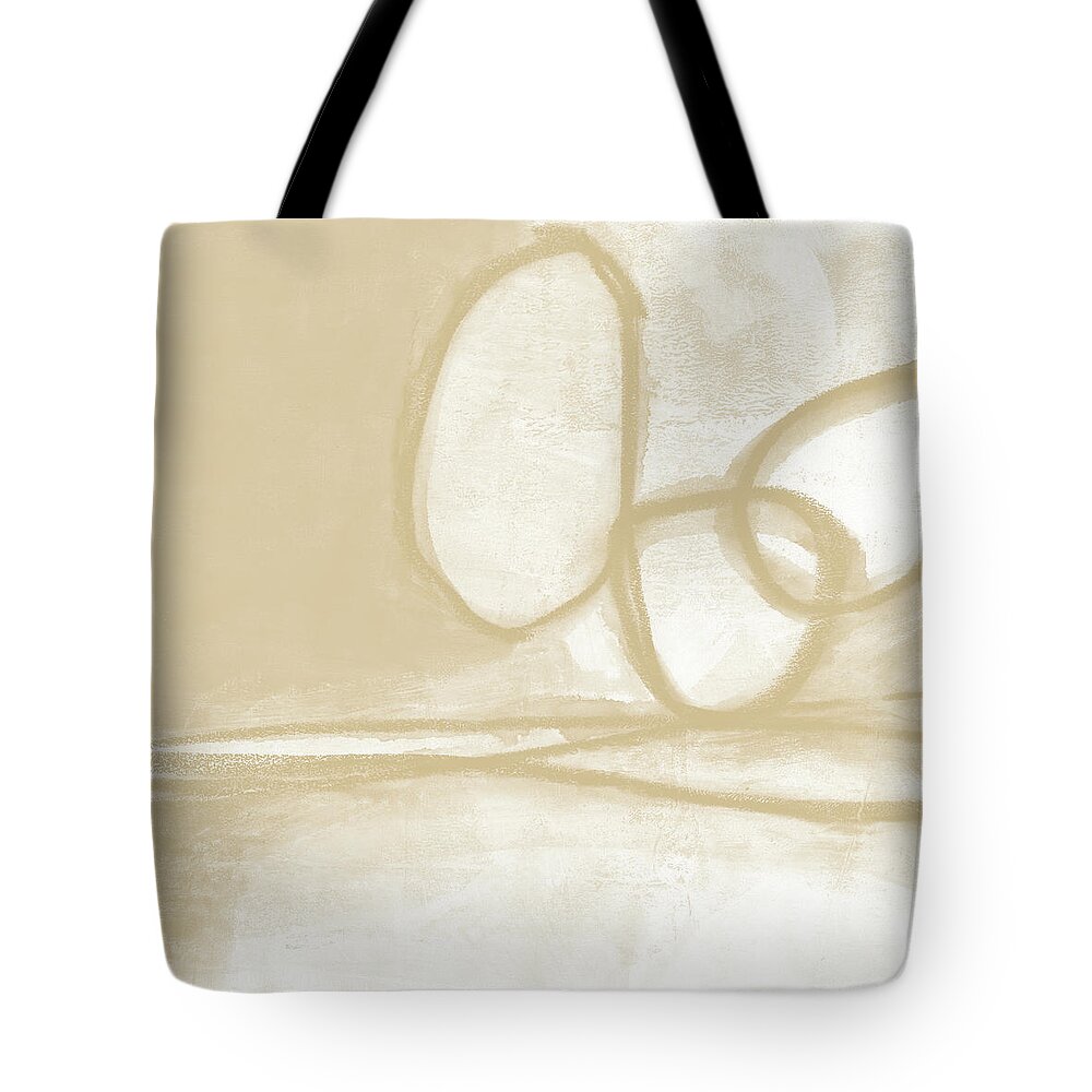 Abstract Tote Bag featuring the painting Sand and Stone 6- Contemporary Abstract Art by Linda Woods by Linda Woods