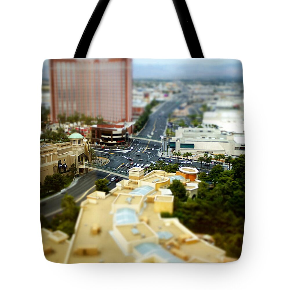 Sands Ave Tote Bag featuring the photograph Sands and The Strip by The Ecotone