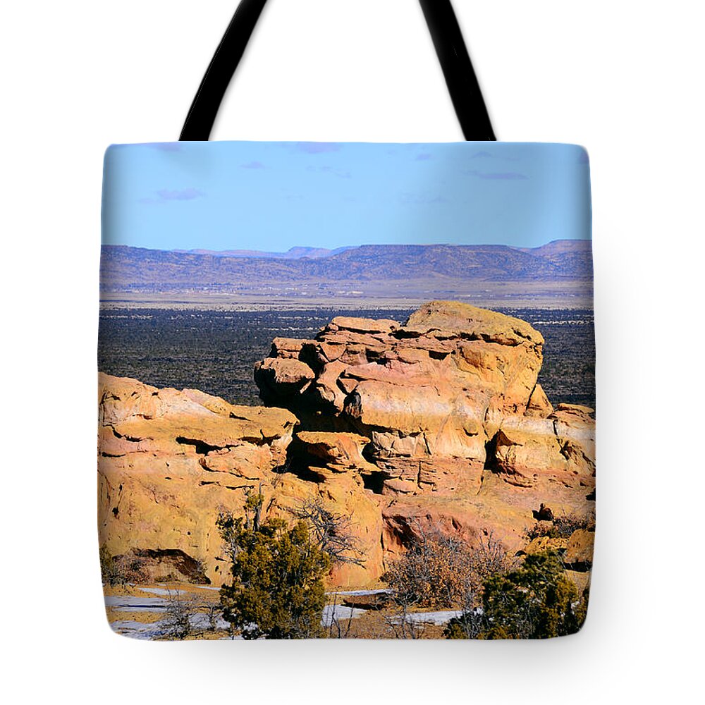 Southwest Landscape Tote Bag featuring the photograph Sandstone bluff by Robert WK Clark