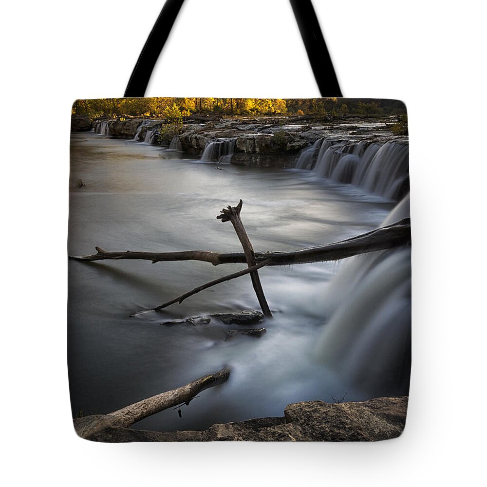Sandstone Falls Tote Bag featuring the photograph Sandstone Falls by Robert Fawcett