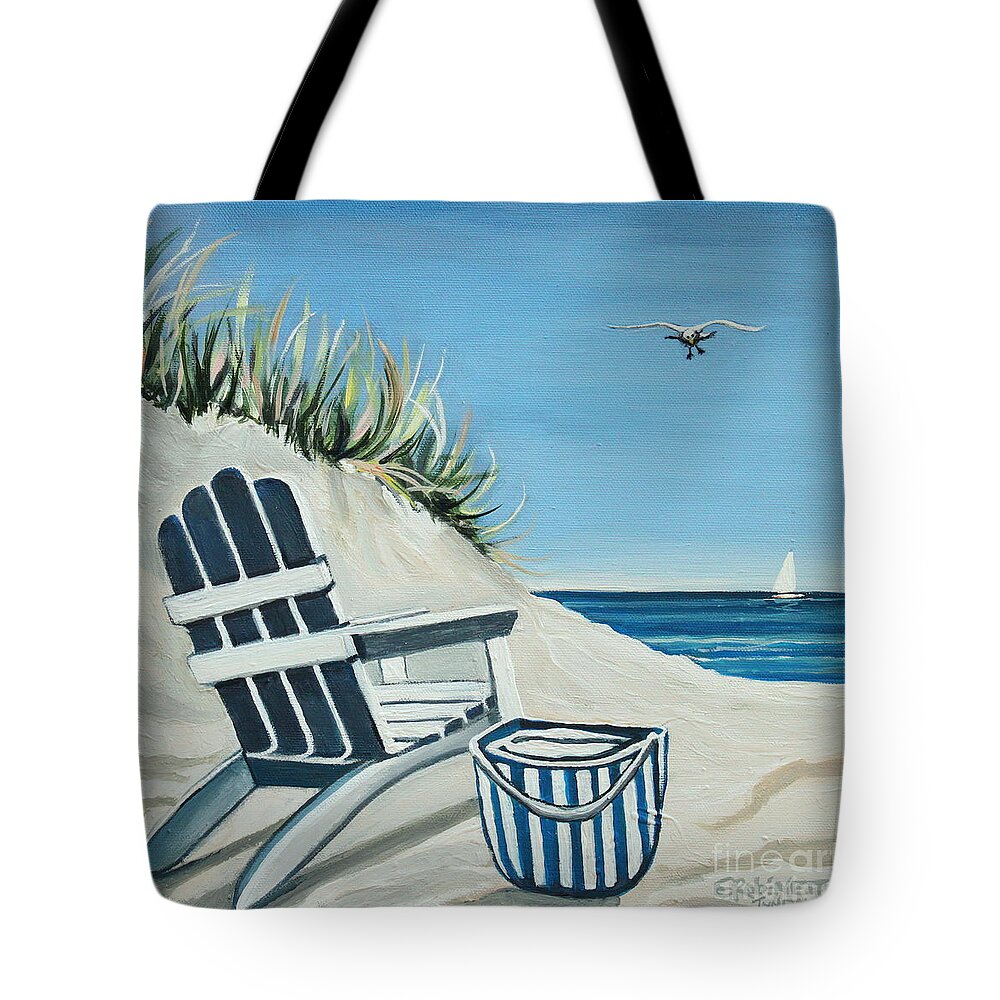 Beach Tote Bag featuring the painting Sandy Cove by Elizabeth Robinette Tyndall