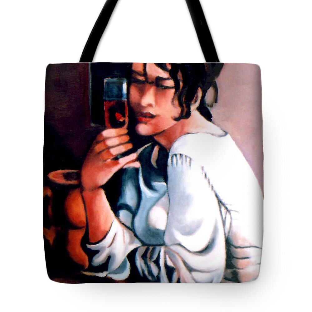 Woman Tote Bag featuring the painting Sangria Lady by William Cain