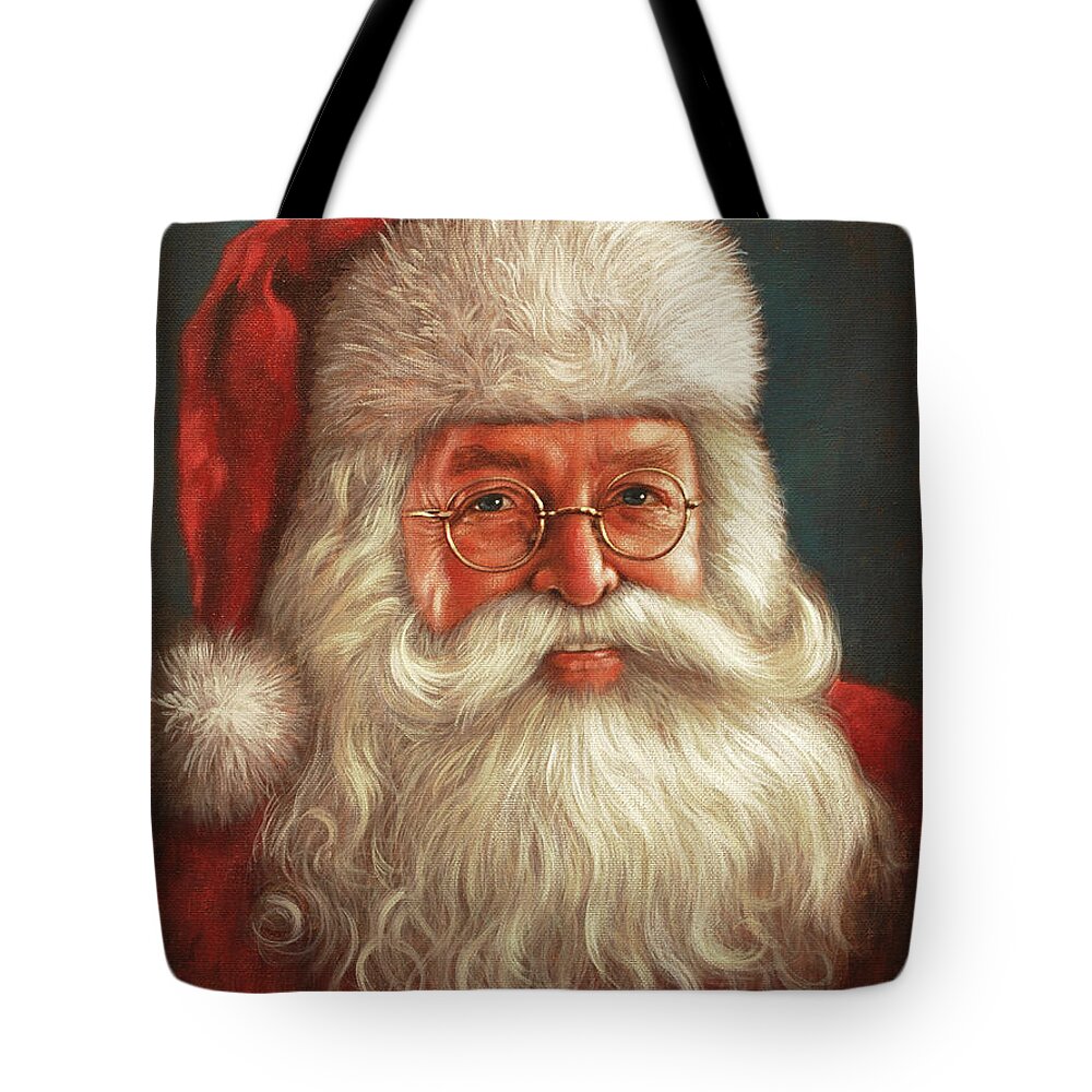 Santa Tote Bag featuring the painting Santa 2017 by Glenn Pollard