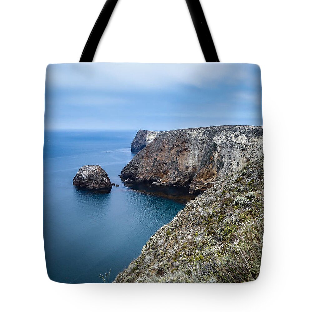 Santa Cruz Island Tote Bag featuring the photograph Santa Cruz Ridge Trail by Pamela Newcomb