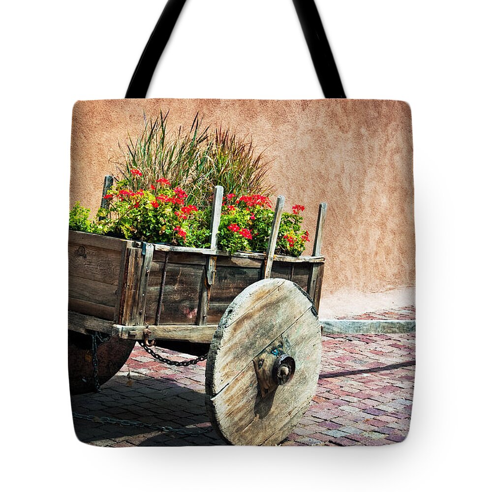 Wooden Tote Bag featuring the photograph Santa Fe Wagon by Peggy Dietz