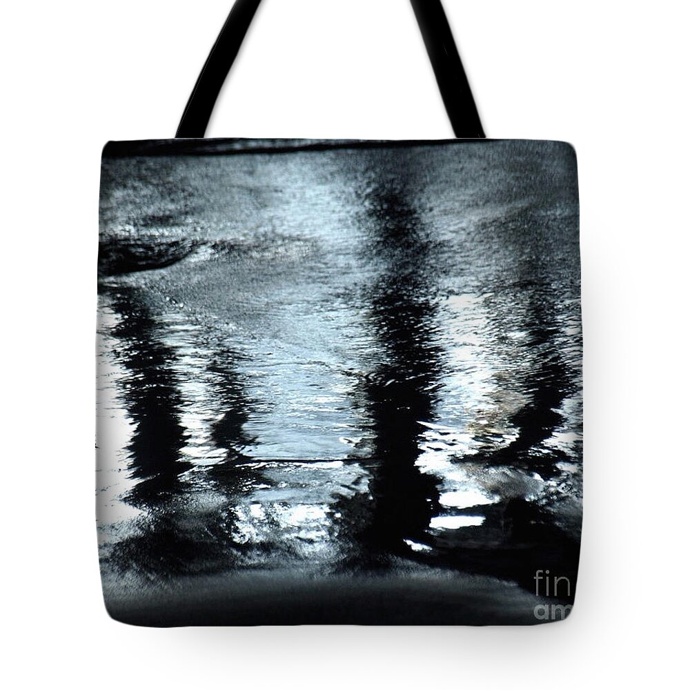 Water Reflection Tote Bag featuring the photograph SantaMonicareflection by Mary Kobet