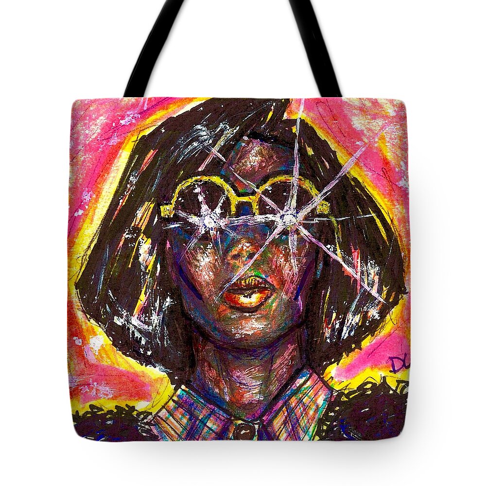  Tote Bag featuring the drawing Santigold by David Weinholtz