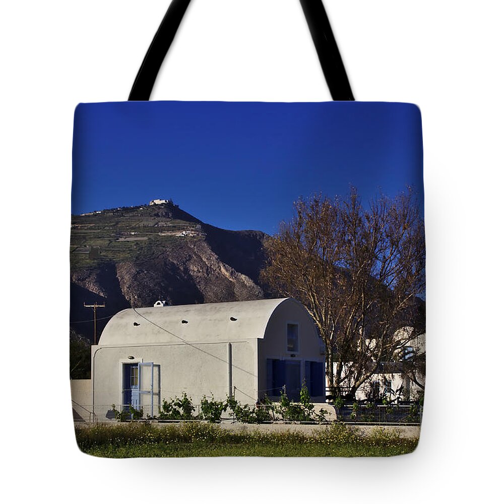 Santorini Tote Bag featuring the photograph Santorini House by Jeremy Hayden