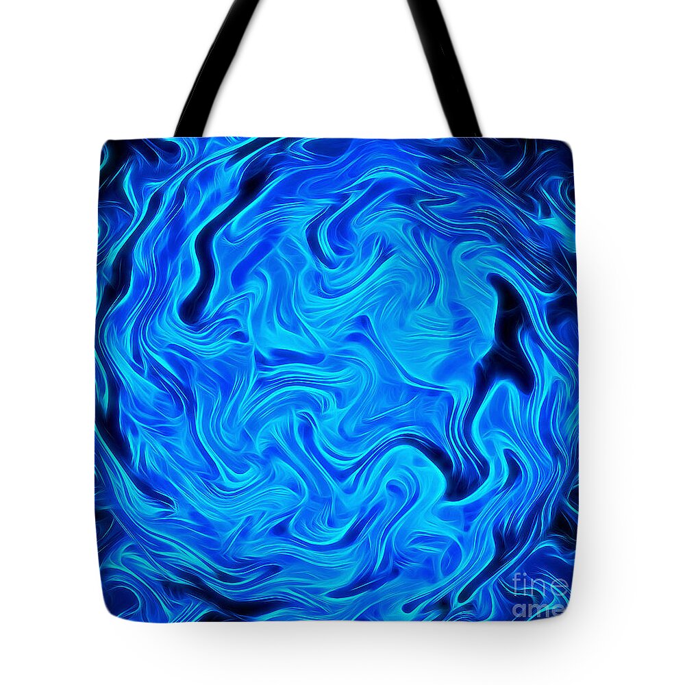 Abstract Art Tote Bag featuring the digital art Sapphire Dreams by Krissy Katsimbras