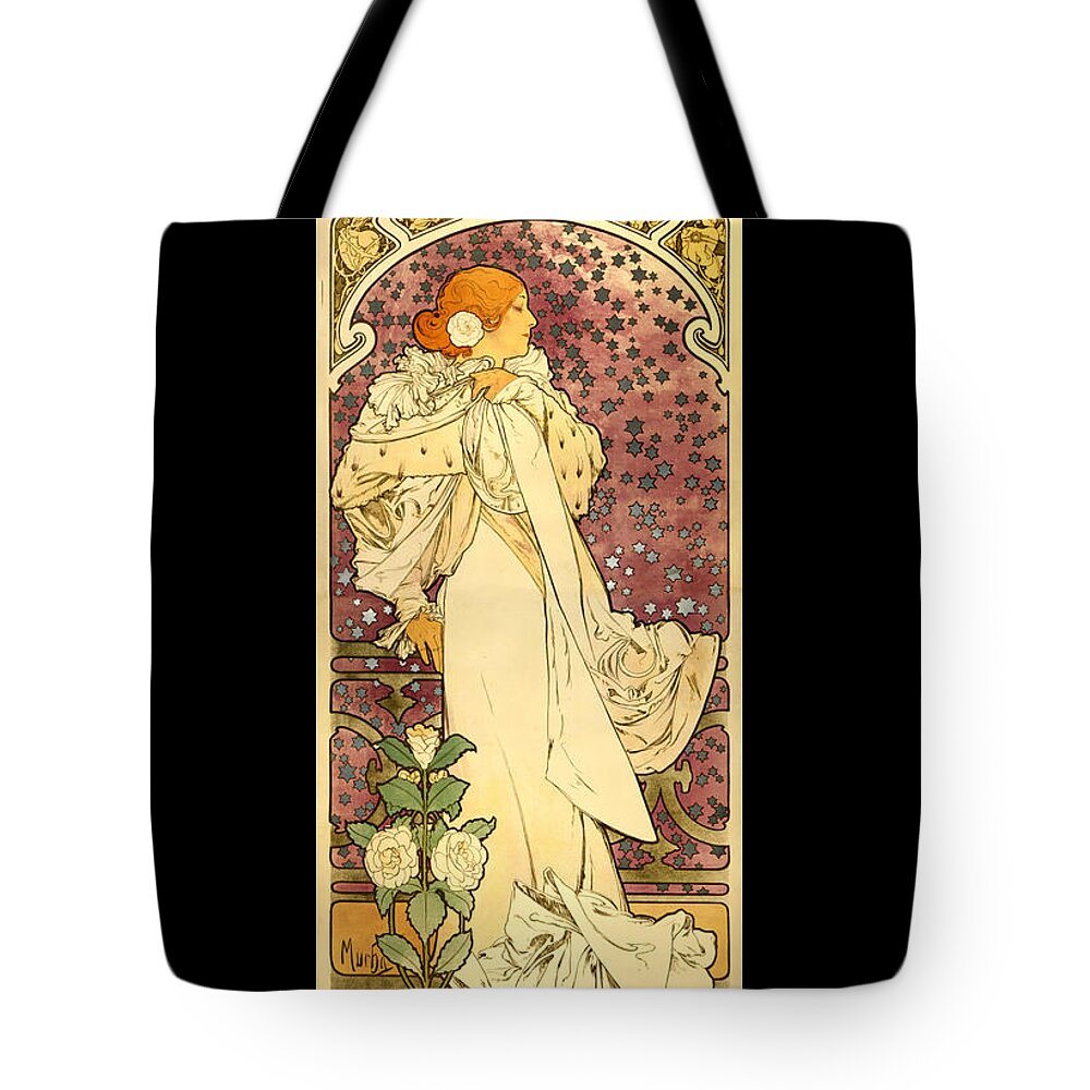 Alphonse Mucha Tote Bag featuring the painting Sarah Bernhardt by Alphonse Mucha