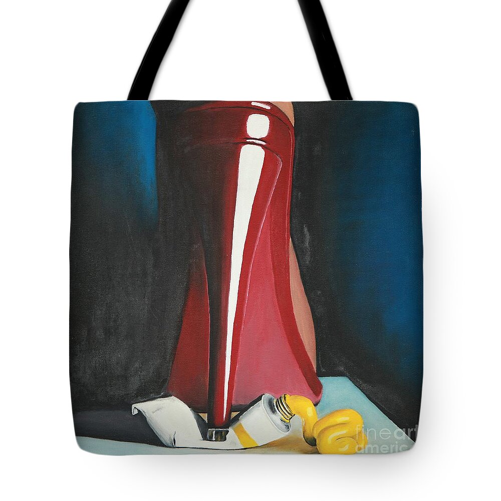 Sassy Shoe Tote Bag featuring the painting Sassy Shoe by Jacqueline Athmann
