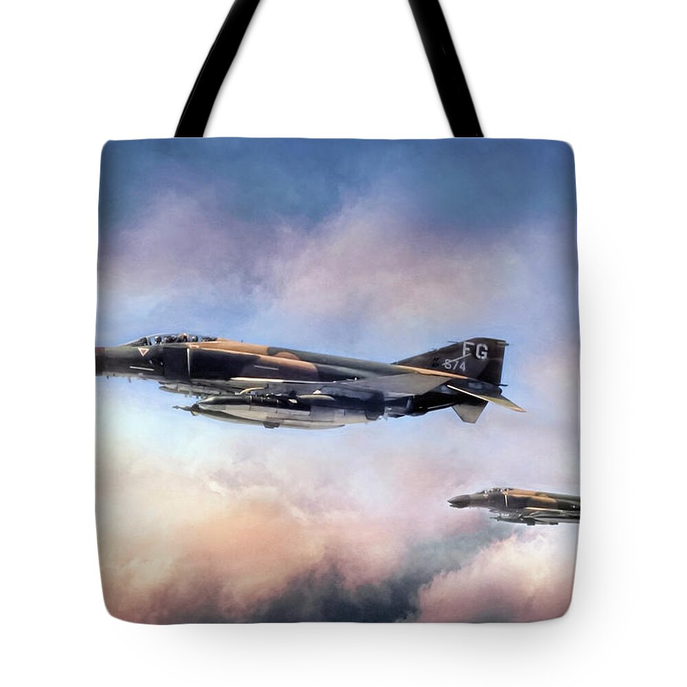 Aviation Tote Bag featuring the digital art Satan's Angels by Peter Chilelli