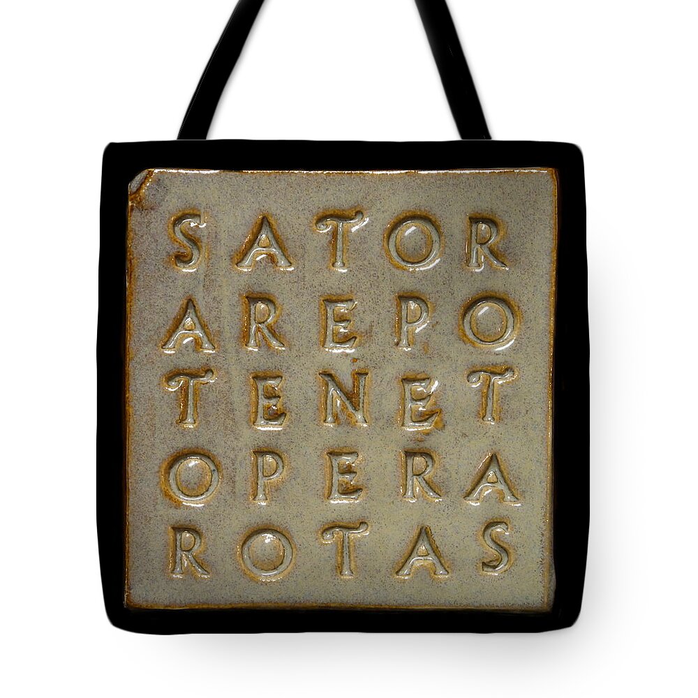 Richard Reeve Tote Bag featuring the ceramic art Sator Square Stone by Richard Reeve