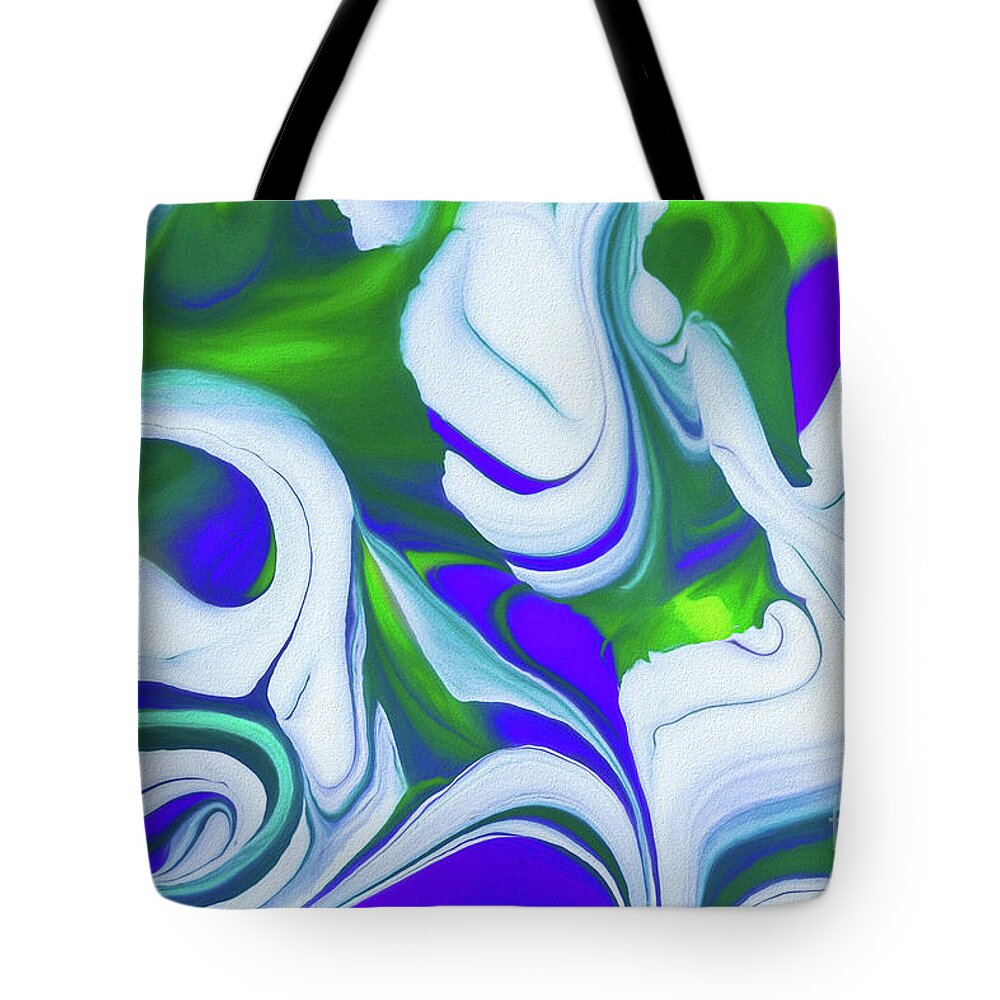 Abstract Tote Bag featuring the painting Saturday Might by Patti Schulze