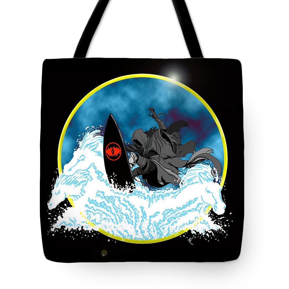 Wraith Tote Bag featuring the digital art SauRon Jon by Norman Klein