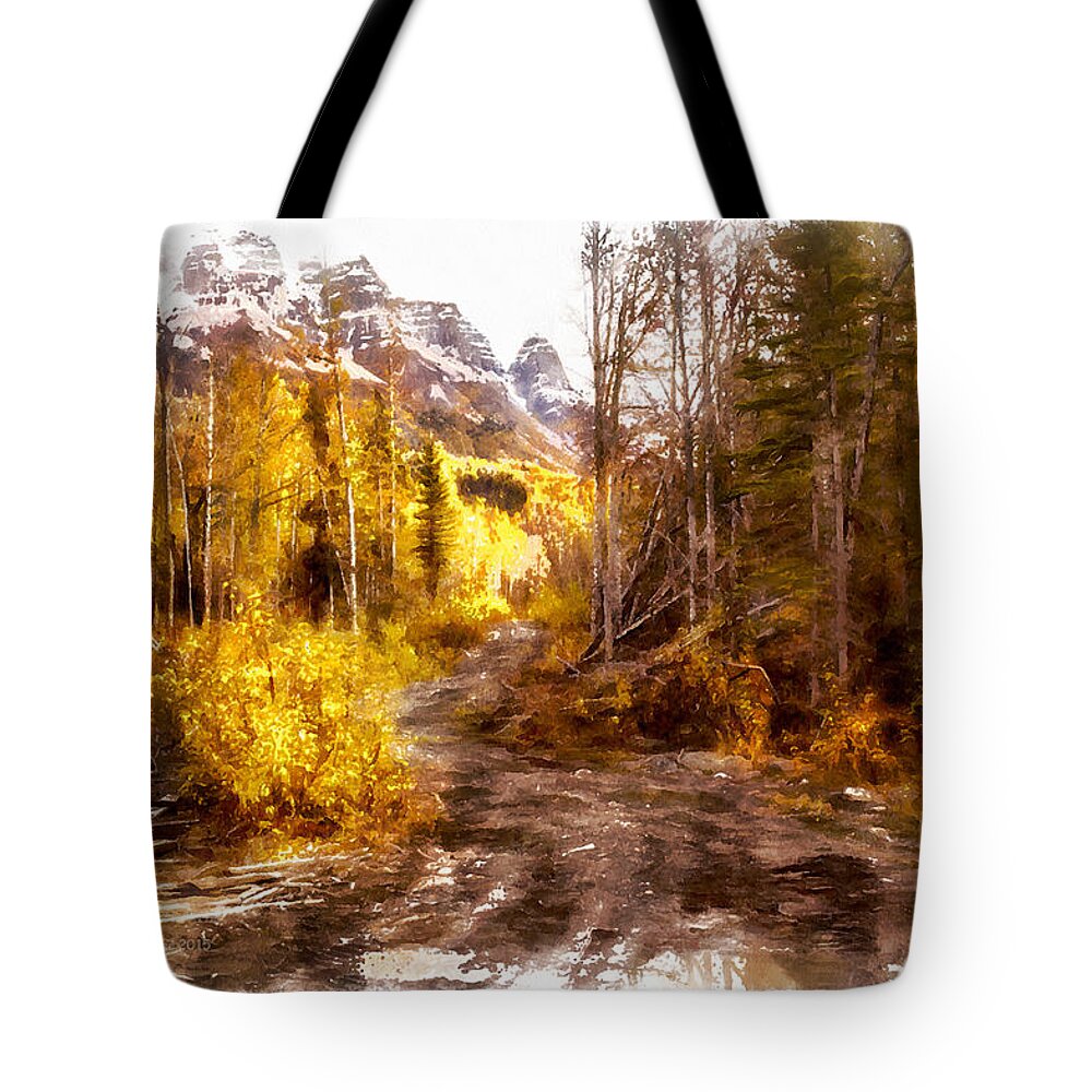 Road Tote Bag featuring the photograph Sawmill Road by Fred Denner