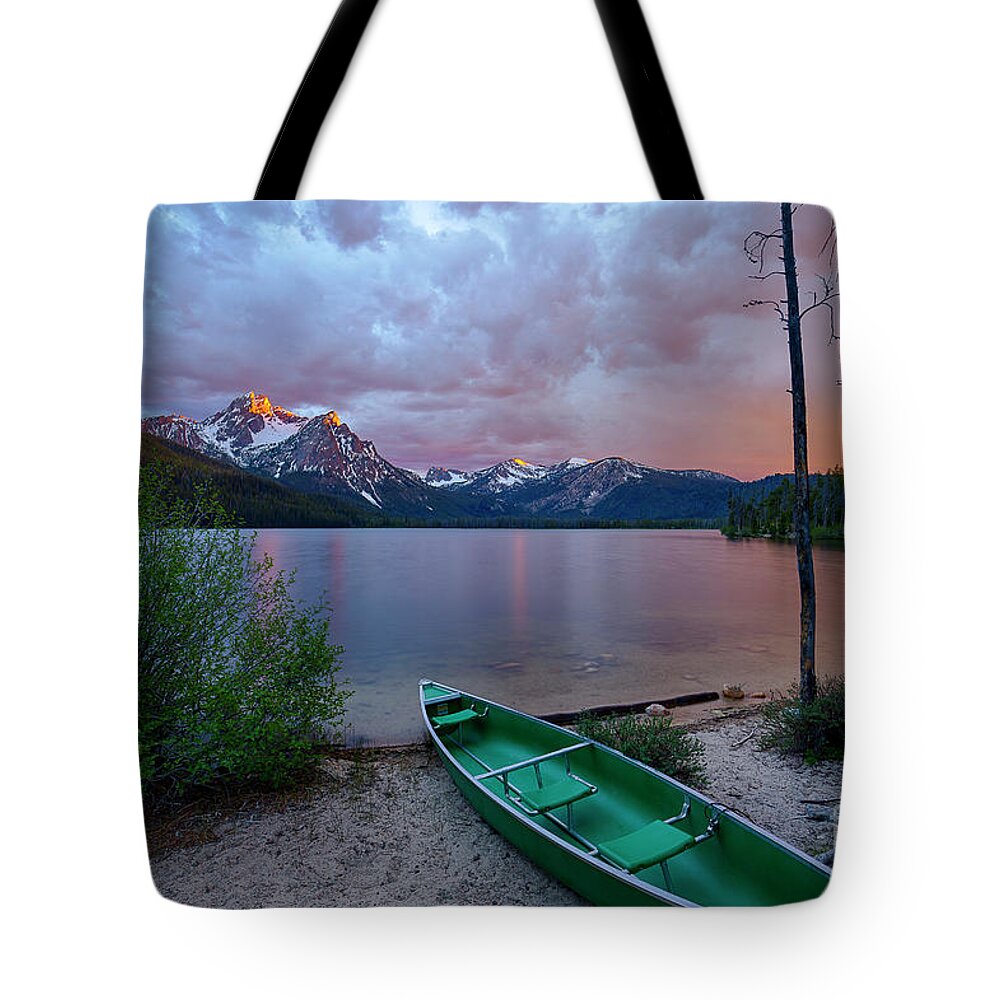 Central Idaho Tote Bag featuring the photograph Sawtooth Paddle by Idaho Scenic Images Linda Lantzy
