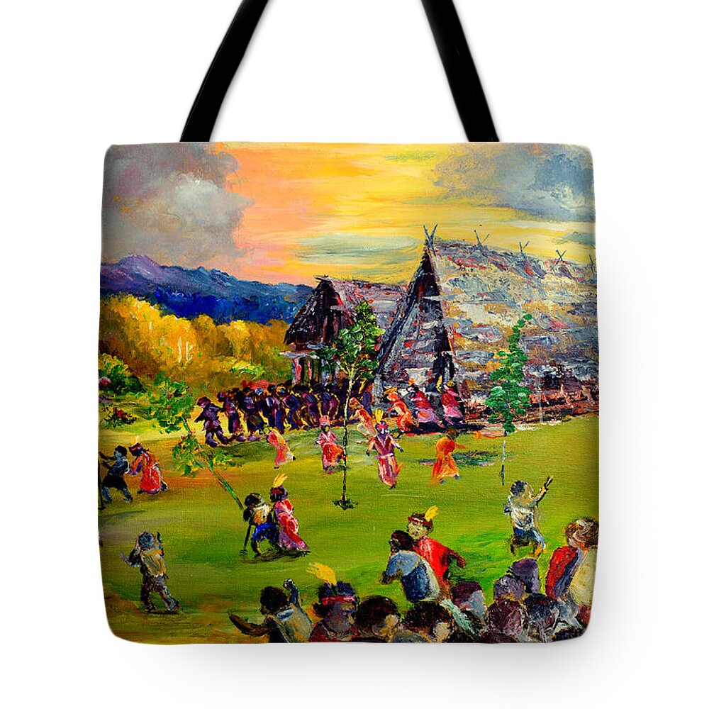 Tradition Tote Bag featuring the painting Sbiah baah by Jason Sentuf