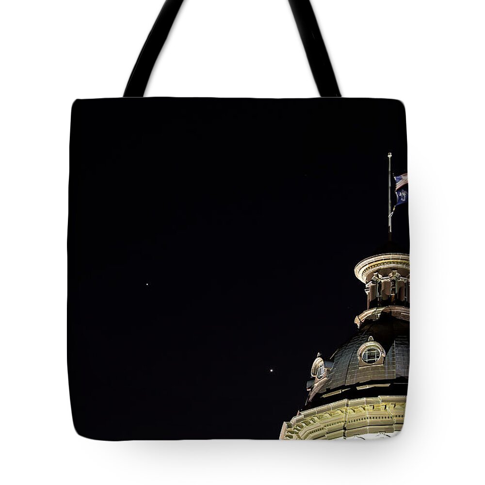 Sc Tote Bag featuring the photograph SC State House Dome and Conjunction by Charles Hite