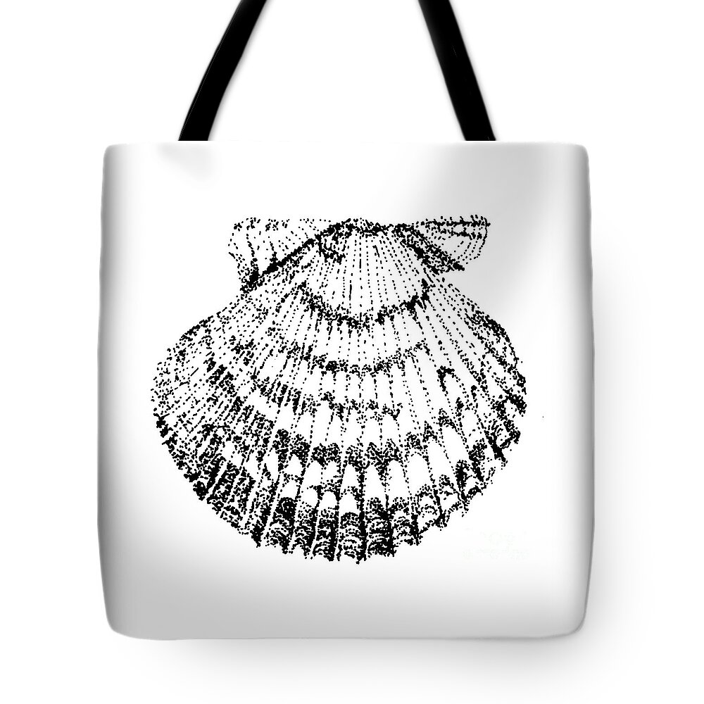 Shell Tote Bag featuring the digital art Scallop by Shelley Myers