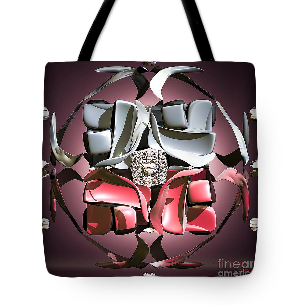 Fractal Tote Bag featuring the digital art Scallops by Melissa Messick