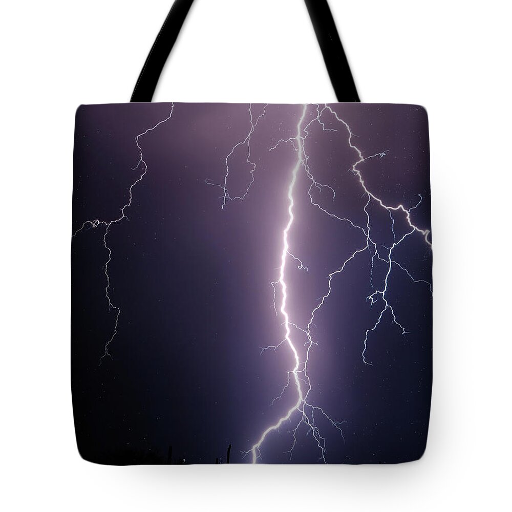 Monsoon Storms Tote Bag featuring the photograph Scared Me To Death by Elaine Malott