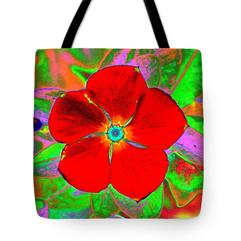 Scarlet Tote Bag featuring the digital art Scarlet Solitaire by Larry Beat