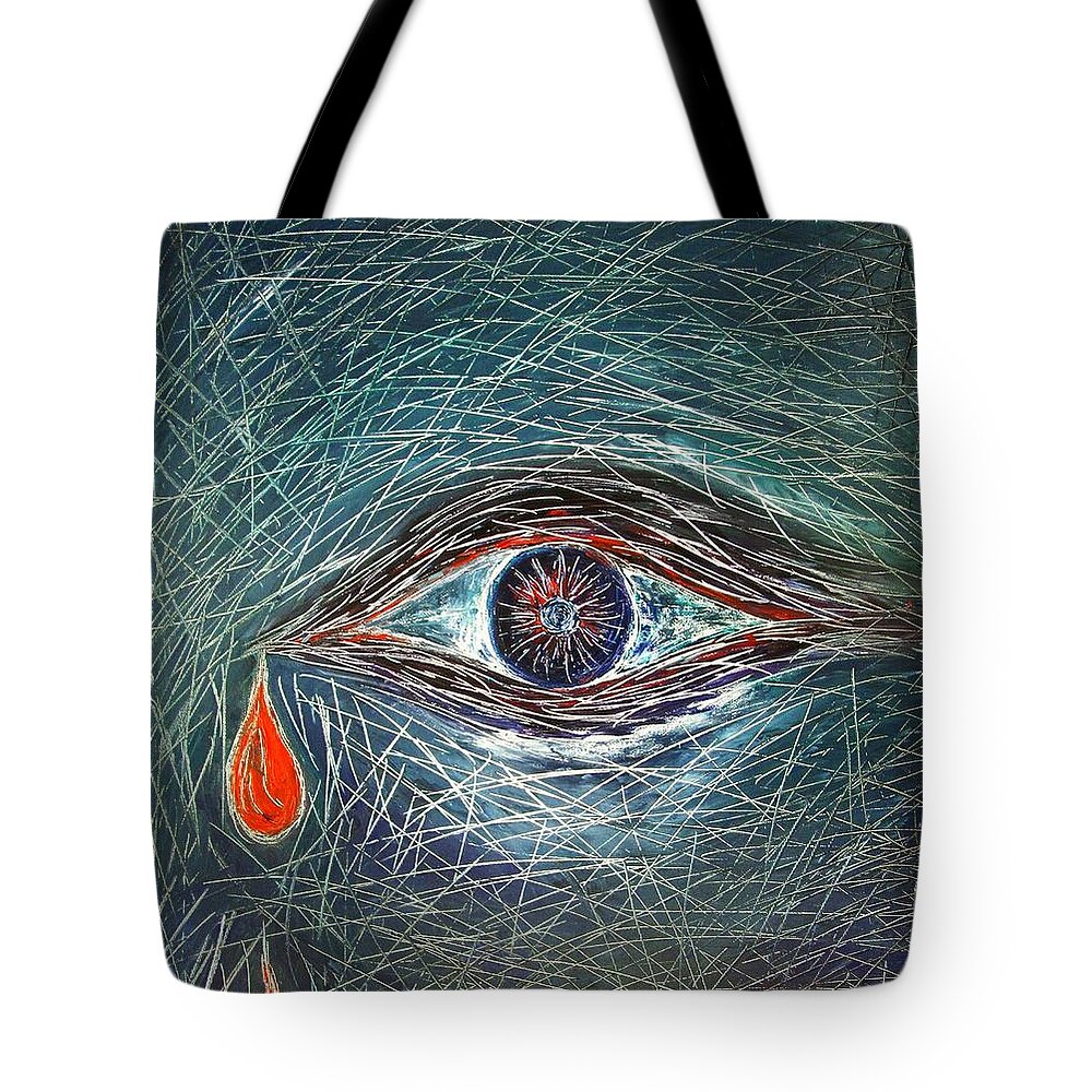 Scars Tote Bag featuring the painting Scars in My Soul by Marianna Mills