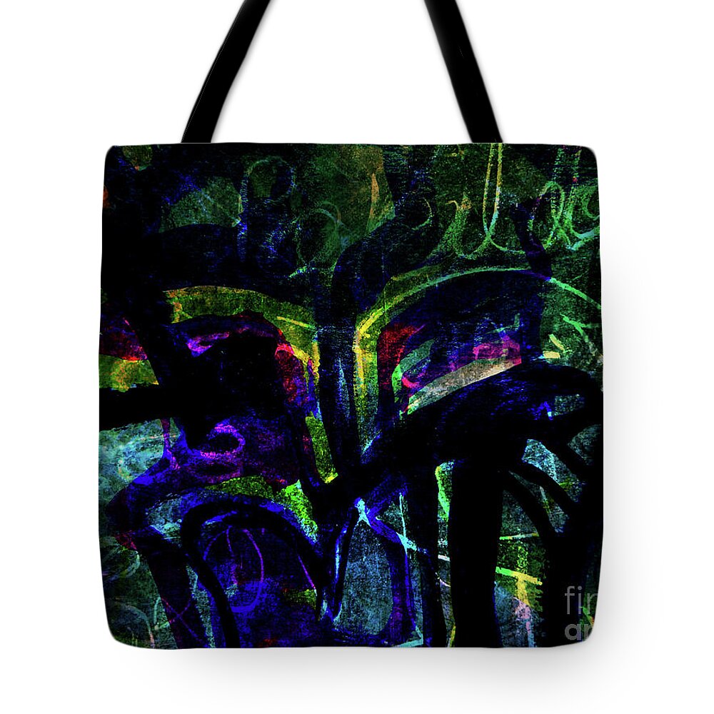 Katerina Stamatelos Tote Bag featuring the painting Scary Face-1 by Katerina Stamatelos