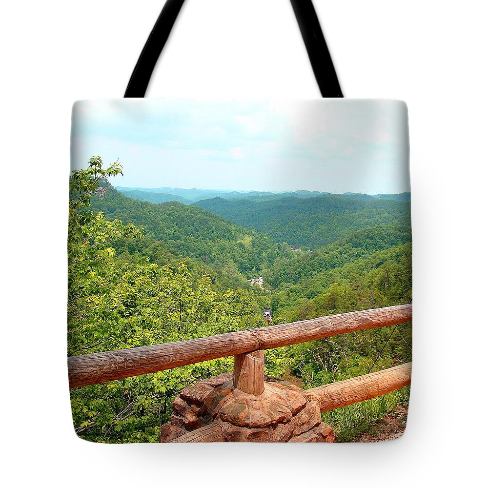 Red River Gorge Tote Bag featuring the photograph Scenic Overlook Red River Gorge KY by Stacie Siemsen