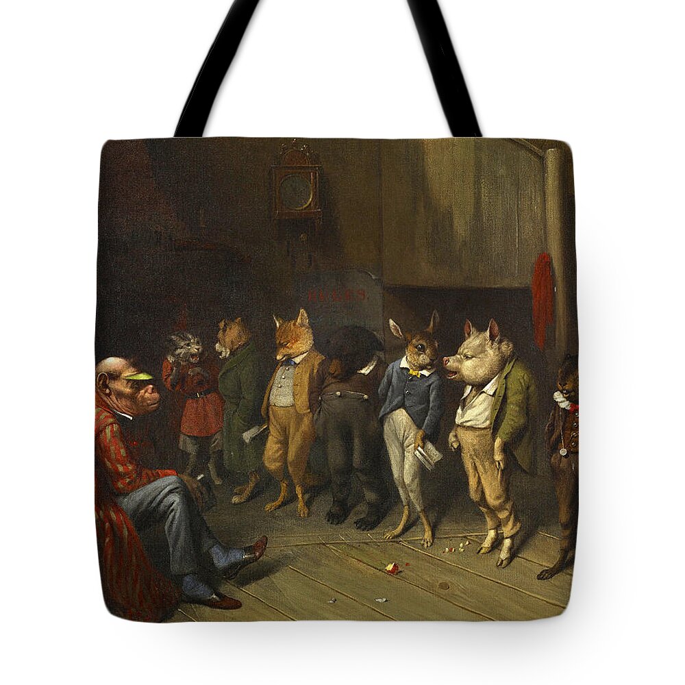 William Holbrook Beard Tote Bag featuring the painting School Rules by William Holbrook Beard