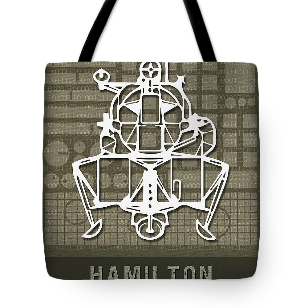 Hamilton Tote Bag featuring the mixed media Science Posters - Margaret Hamilton, Computer Scientist, Engineer by Studio Grafiikka