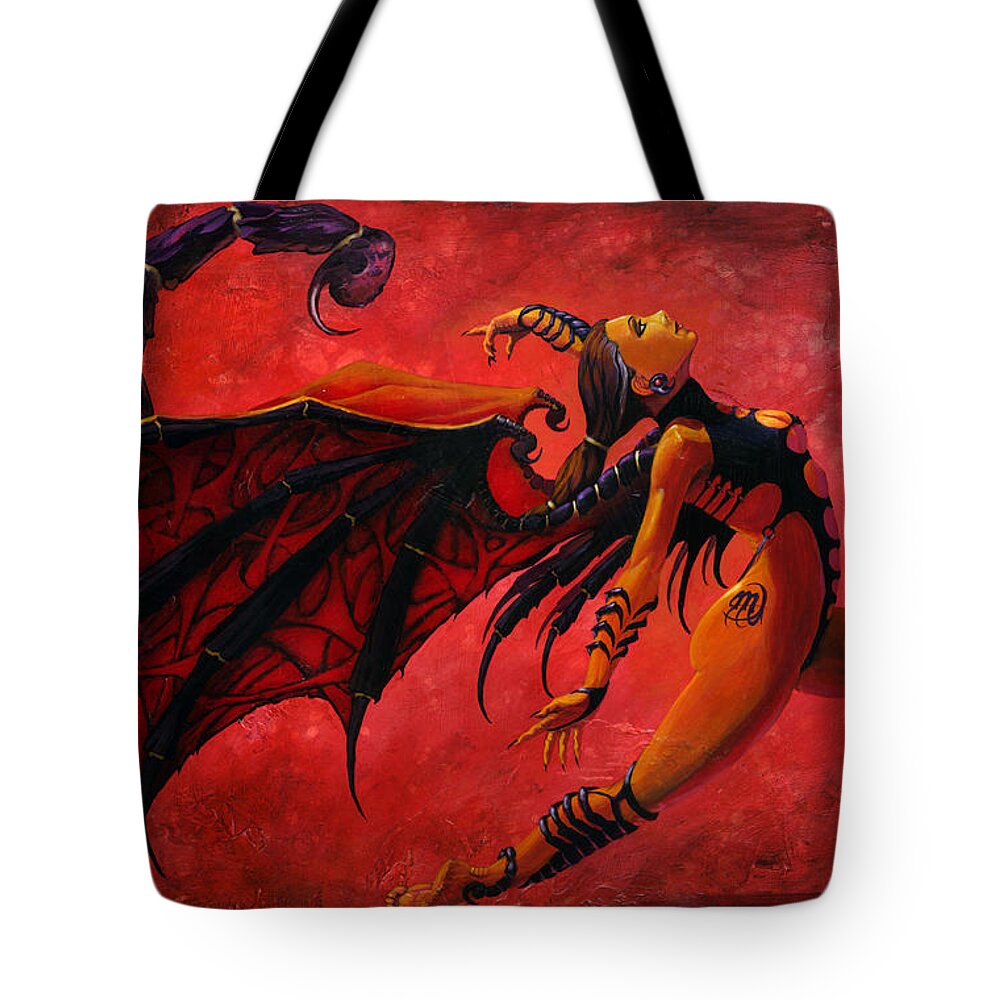 Scorpio Tote Bag featuring the painting Scorpio by Stanley Morrison