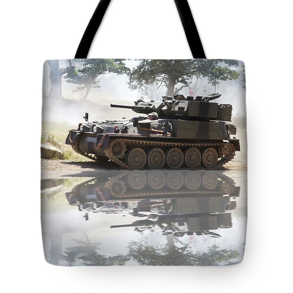 Tanks Tote Bag featuring the photograph Scorpion reflection by Christopher Rowlands