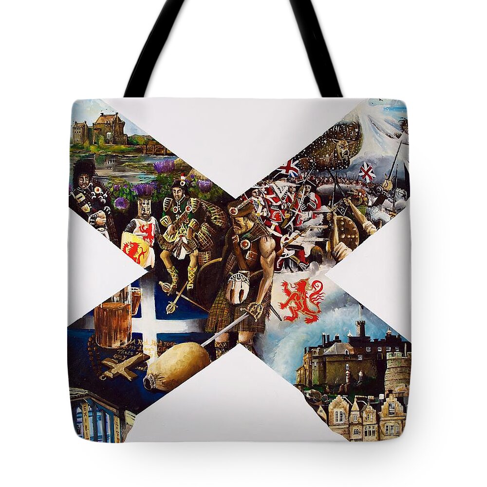 Armour Tote Bag featuring the painting Scotland the Brave by John Palliser