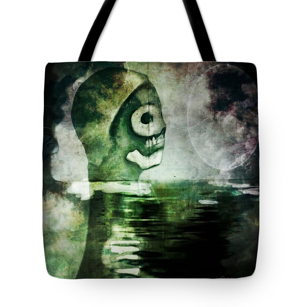 Skeleton Tote Bag featuring the digital art Scream Bloody Murder by Delight Worthyn